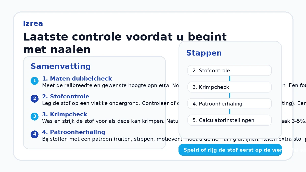 Laatste controle voordat u begint met naaien