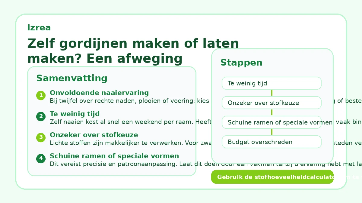 Zelf gordijnen maken of laten maken? Een afweging