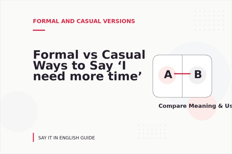 Formal vs Casual Ways to Say ‘I need more time’ Formal vs Casual Ways to Say ‘I need more time’