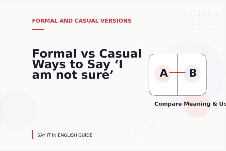 Formal vs Casual Ways to Say ‘I am not sure’