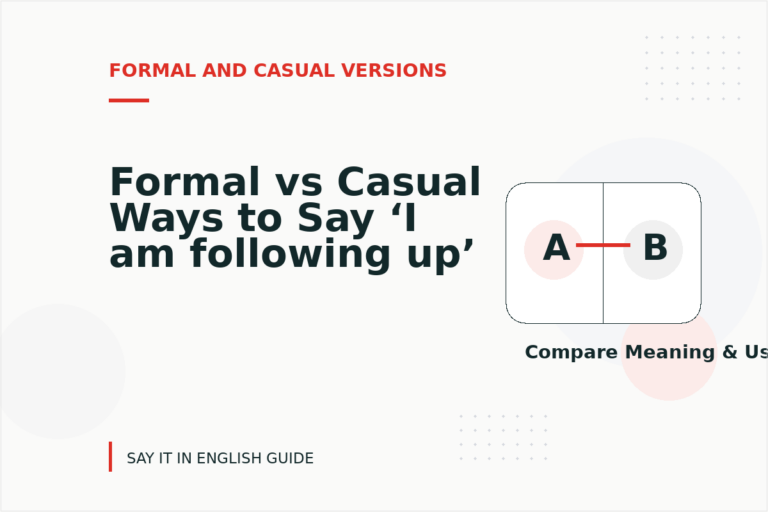 Formal vs Casual Ways to Say ‘I am following up’